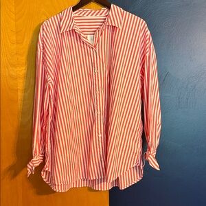 Lilly Pulitzer Coral and White Striped Shirt